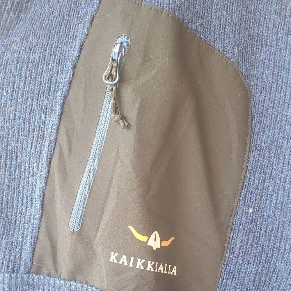 Mens Blue Kaikkialla Wool Zip up Jacket
